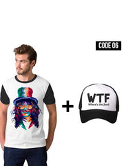 PRINTED GRAPHIC TEES PLUS CAP WH-23