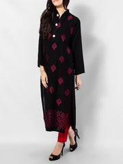 Afreen's Collection Black Linen Embroidered Kurta with Cigarette Pant AC-13