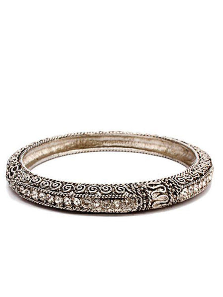 Afreen's Collection Silver Indian Rajwadi Bangles with Studded Zircon AC-27