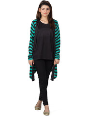 STYLISH STRIPED CARDIGAN GREEN-A&G-57