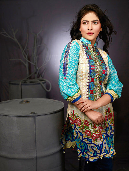 Bashir Ahmad Premium Embroidered Kurtis- PEK-09B