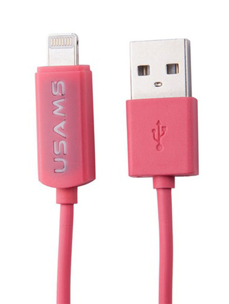 Usams U-Line lightning Data Transmit And Charging Cable for iPhone - Pink-4715