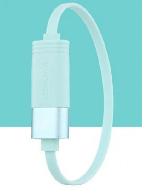 Usams U-Loop Bracelet USB Cable (L=20cm) - Cyan- 4709