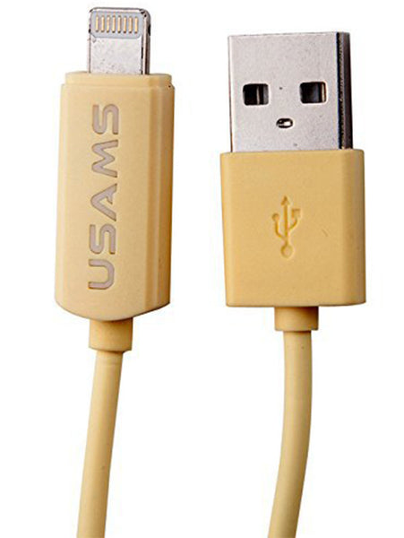 Usams U-Line lightning Data Transmit And Charging Cable for iPhone - Yellow- 4713