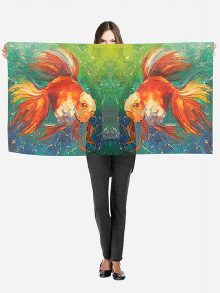 COLORFUL FISH DIGITAL SCARVE