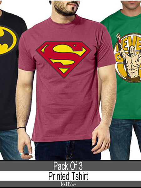 Pack of 3 Printed T-shirts T-shirt-FN-105