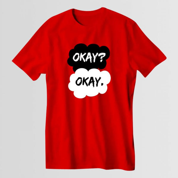 Men's Okay ? in RedT-shirt- FZ-75