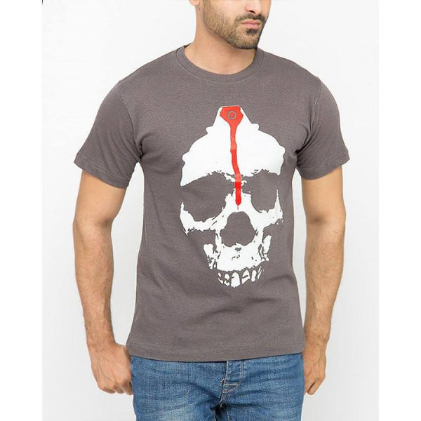 Men's skeleton  Gray T-shirt- FZ-83