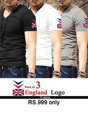 Pack of 3 England Logo T-shirt-Gg-75