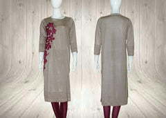 Flower Kurti-Gx-light brown