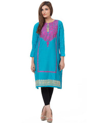 Naureen Shah Light Blue Cotton Kurti-NH-09