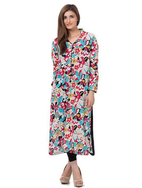 Naureen Shah Multicolored - Lawn - Printed Shirt for Women-NH-10