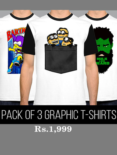 PACK OF 3 GRAPHIC T-SHIRTS-TWH-05