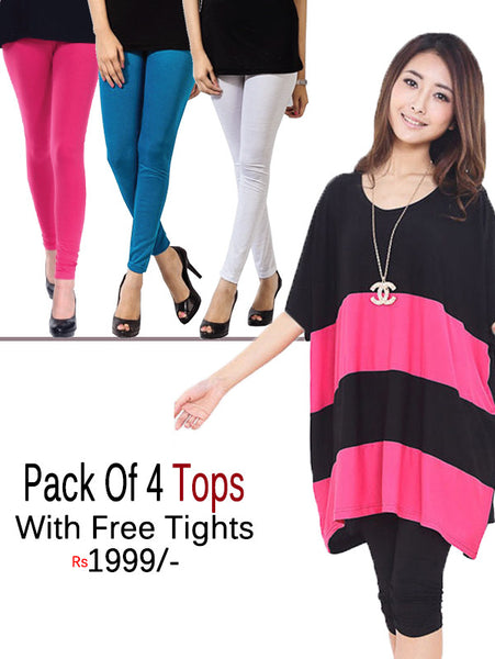 Pack Of 4 tops With Free Tights - VDTX-58