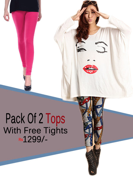 Pack Of 2 tops With Free Tights - VDTX-60