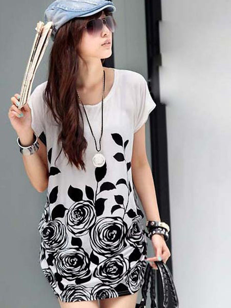 White & Black Printed Pattern Top - VDTX-72