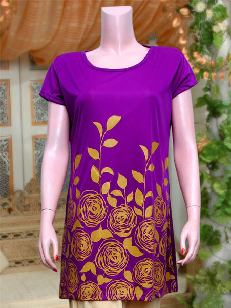 Purple Printed Pattern Top - VDTX-76