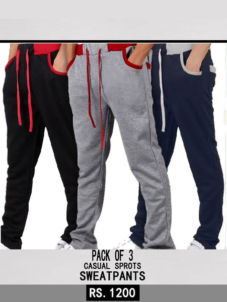 PACK OF 3  CASUAL SPROTS  SWEATPANTS- VDTX-79