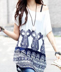 Blue Printed Pattern Top - BPT-01