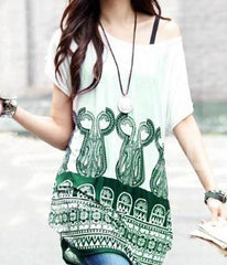 Green Printed Pattern Top - GPT-01