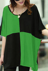 Loose Women's Top - Black and Green - RWY-LT-12