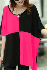 Loose Women's Top - Black and Pink - RWY-LT-13