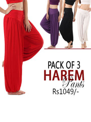 Pack Of 3 HAREM PANTS -VDTX-LT-47