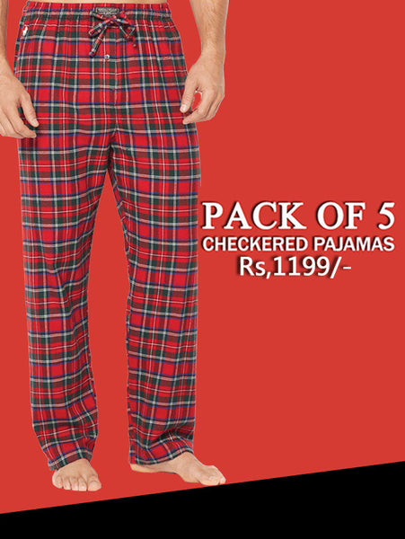 Pack Of 5 Checkered Pajamas-VDTX-LT-36