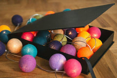Radiant Lamps-Cotton ball fairy light set multi-RL-45