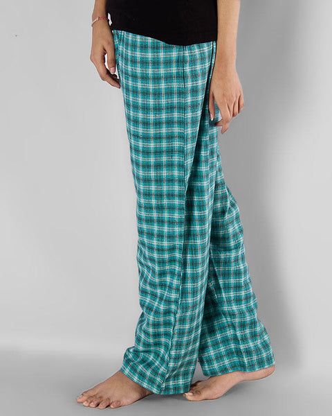 Valerie Sea Green 100% Cotton Yarn Dyed Flannel Pajama-va-126