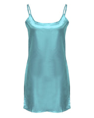 Valerie Valerie Aqua Satin Belt Chemise-va-132