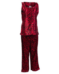 Valerie Red Cheetah Print Satin Sando Sets San-004-va-145