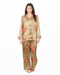 Valerie Golden Cheeta Print Polyester Nightsuit -va-20