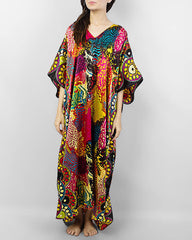 Valerie Valerie Multicolour Retro Intricacy Printed Long Caftan -va-34