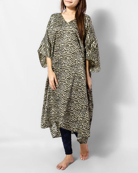 Valerie Skin Animal Print Polyester Printed Short Caftan  -va-43