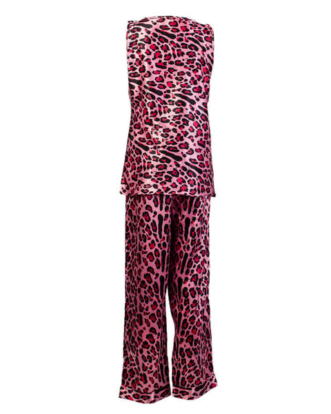 Valerie Valerie Pink Cheetah Print Satin Sando  -va-47