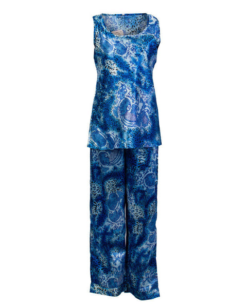 Valerie Royal Blue Printed Satin Sando Set-San-002-va-58