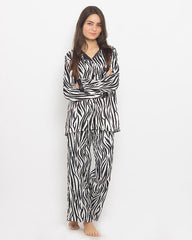 Valerie Black & White Zebra Print Polyester-va-60