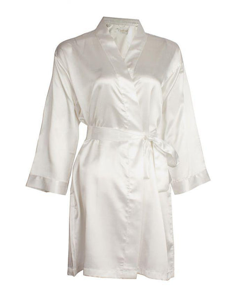 Valerie White Satin Night Wear with Belt-va-71