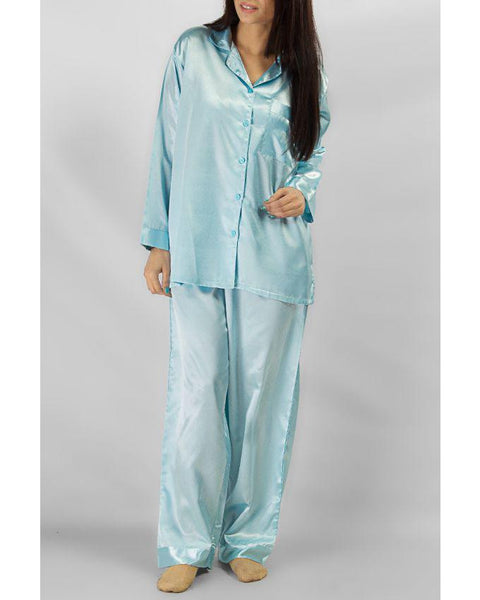 Valerie Aqua Satin 2 Pcs Nightwear-va-72