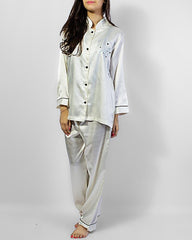 Valerie 100% Polyester Solid Satin Night Suit with Embroidery-va-77