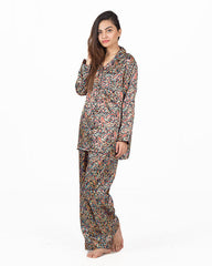 Valerie Valerie Black Paisley Printed Polyester Nightsuit For Women -va-7