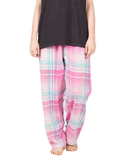 Valerie Valerie Pink & White Cotton Flannel Pajama for Women-va-88